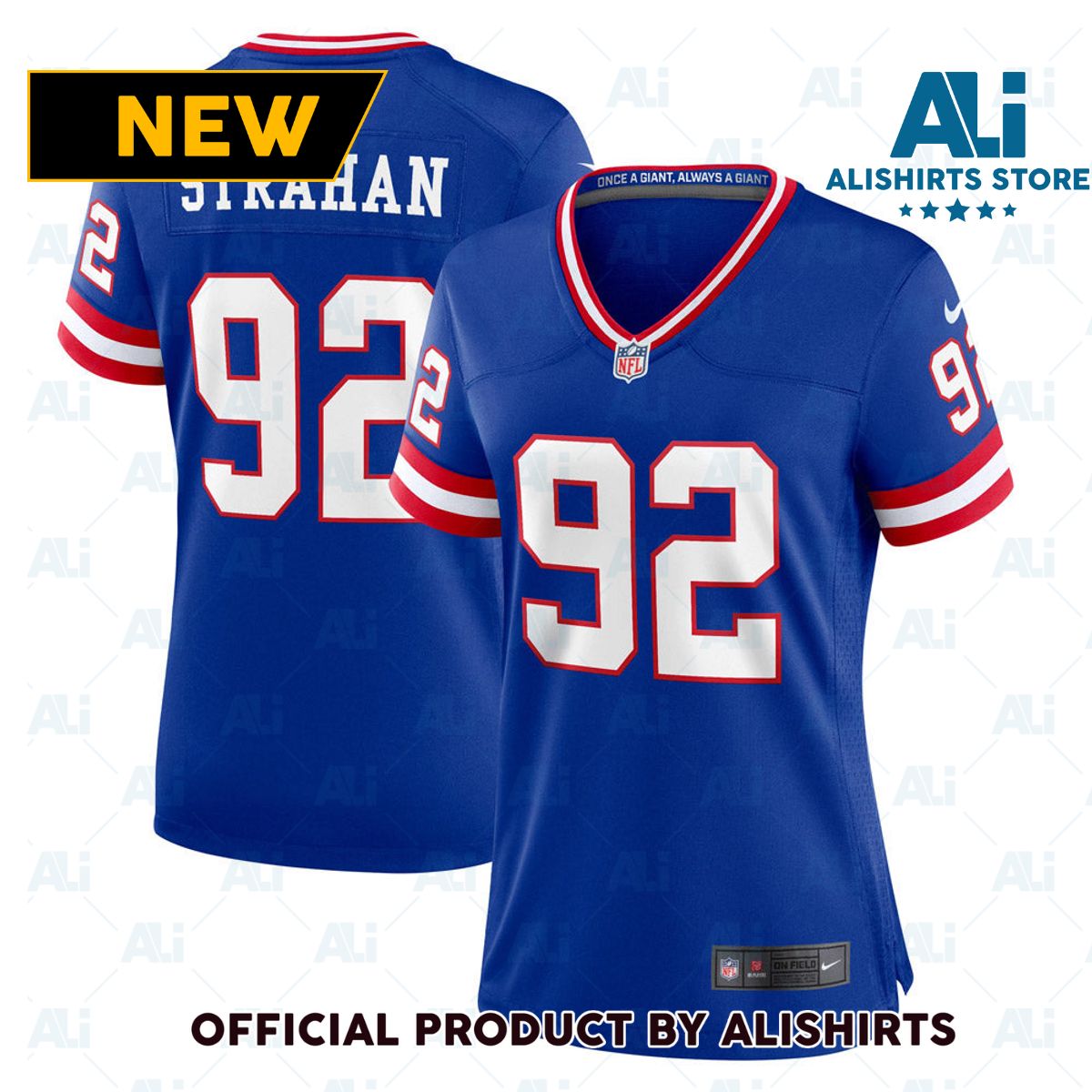 New York Giants Michael Strahan Classic Retired Player Game Jersey Royal Blue