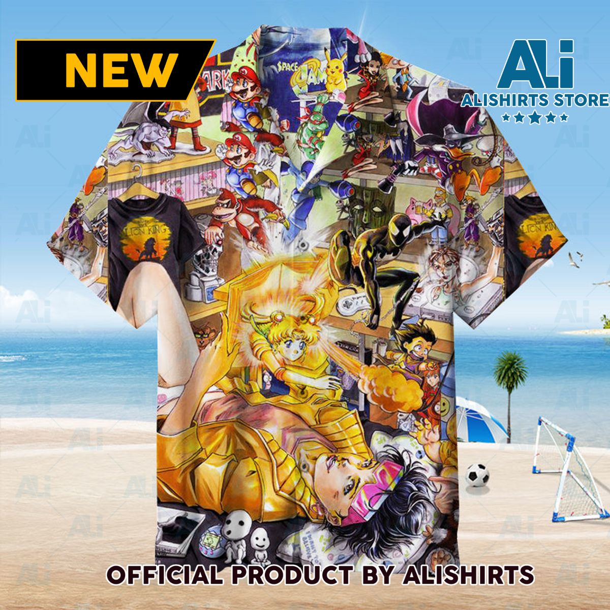 Collection of Cartoon Characters Unisex Hawaiian Shirt