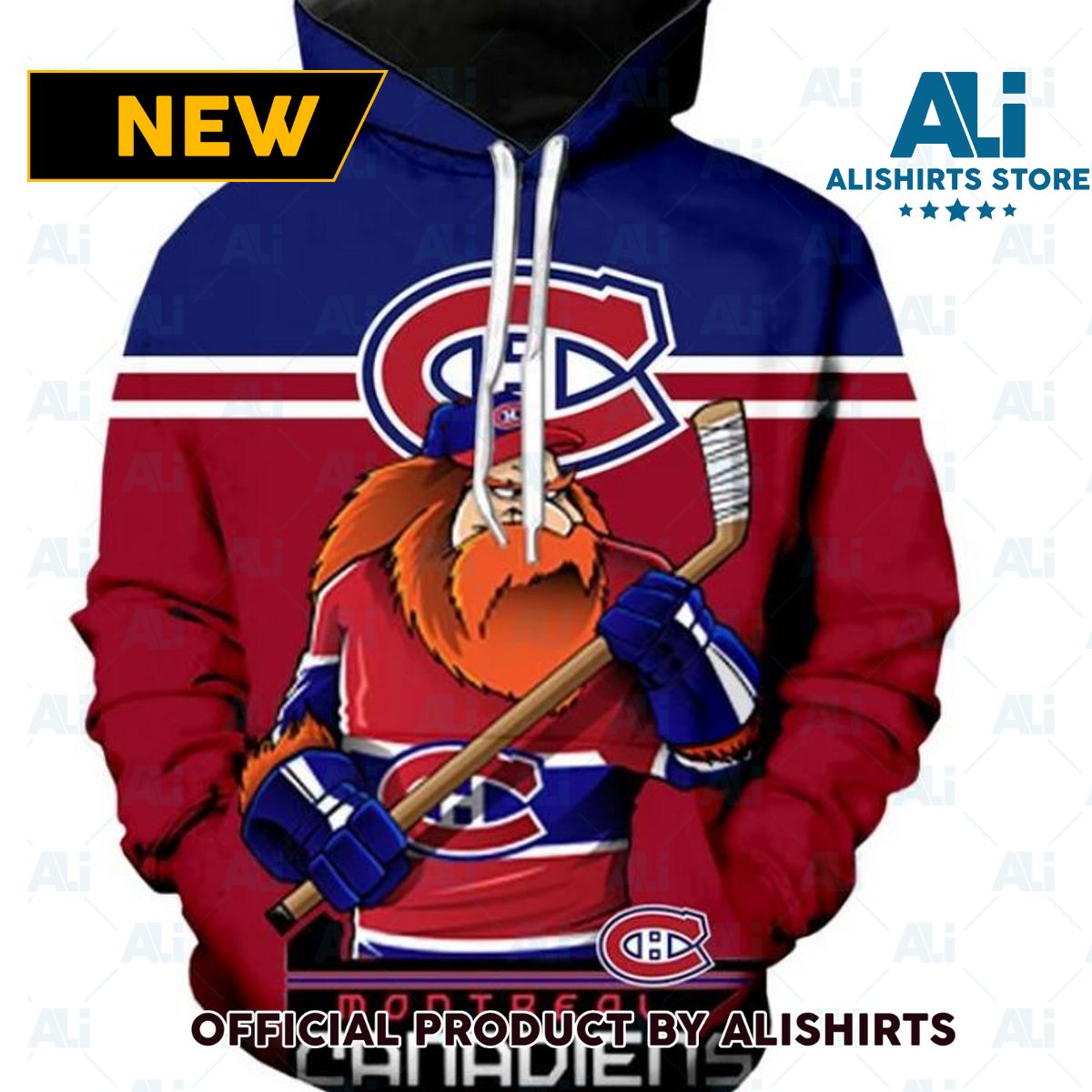 NHL Montreal Canadiens Bearded Man Hoodie