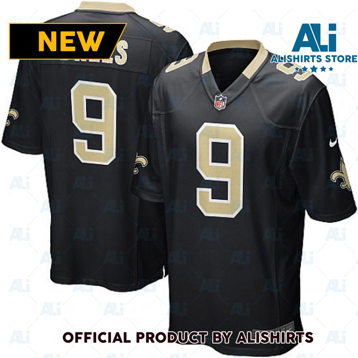 New Orleans Saints Drew Brees Game Jersey Black