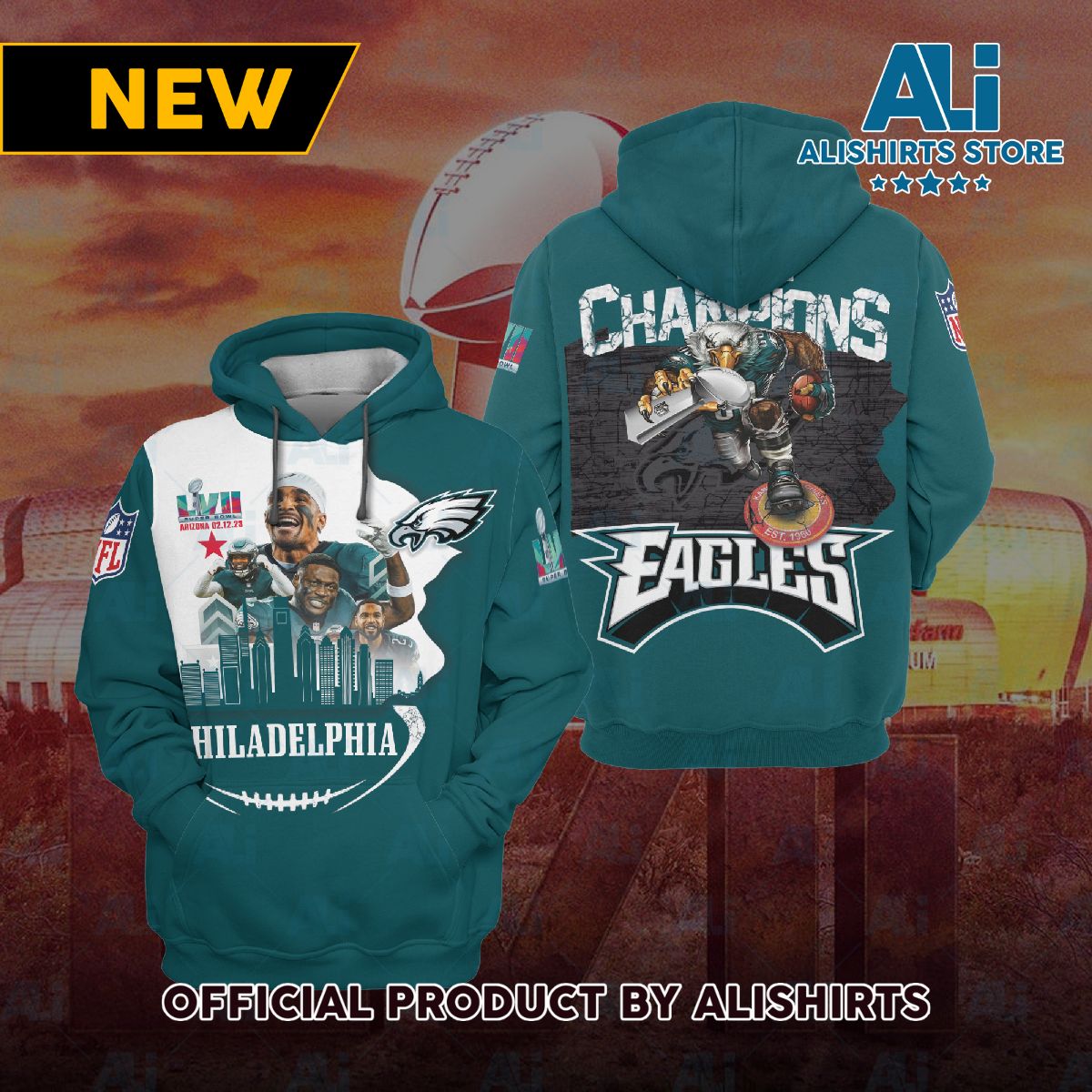 Philadelphia eagles 2023 champion super bowl hoodie