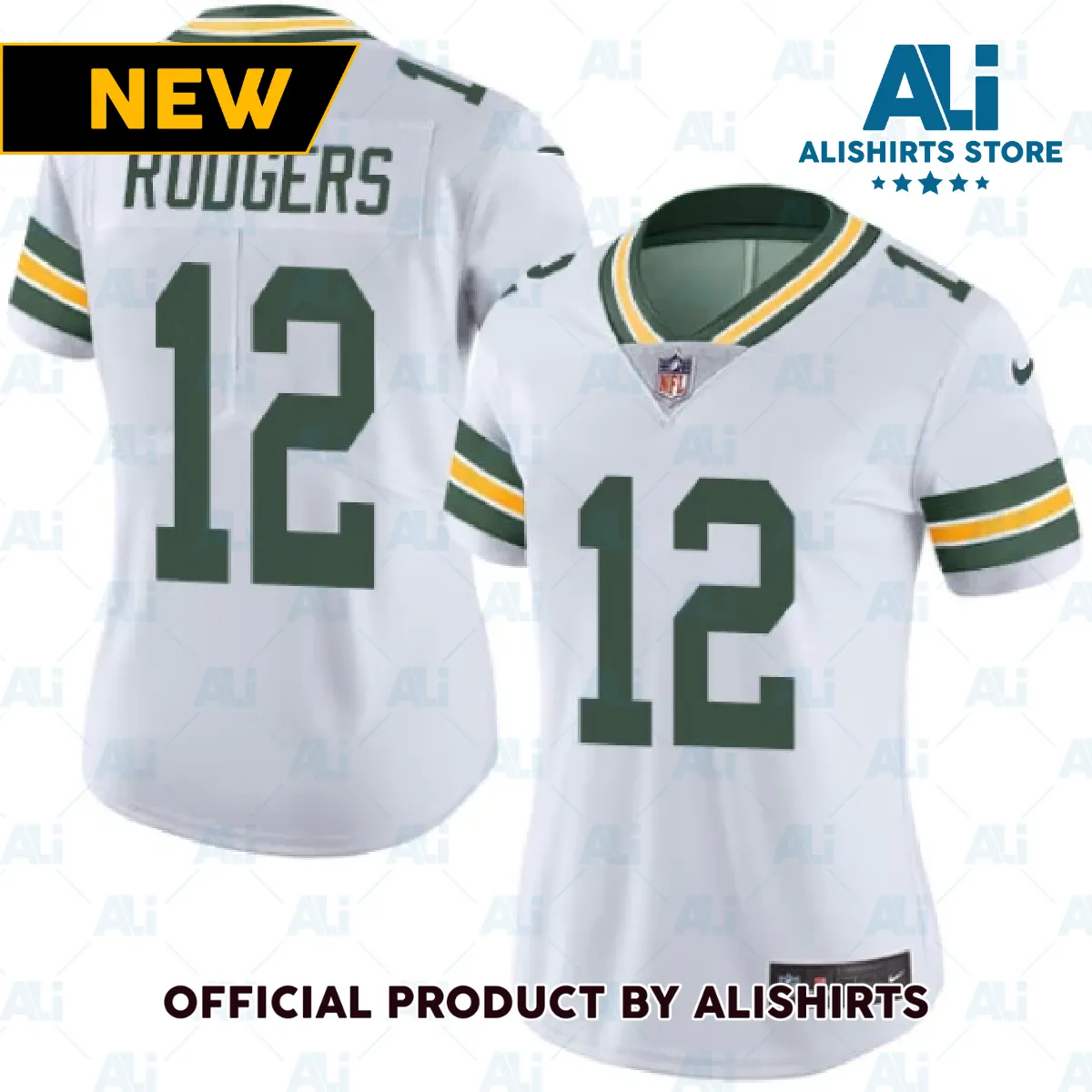 Green Bay Packers Aaron Rodgers Green Limited Player Jersey White