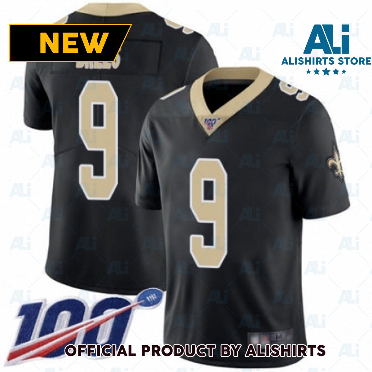 New Orleans Saints Drew Brees Vapor Untouchable 100th Anniversary Jersey Black