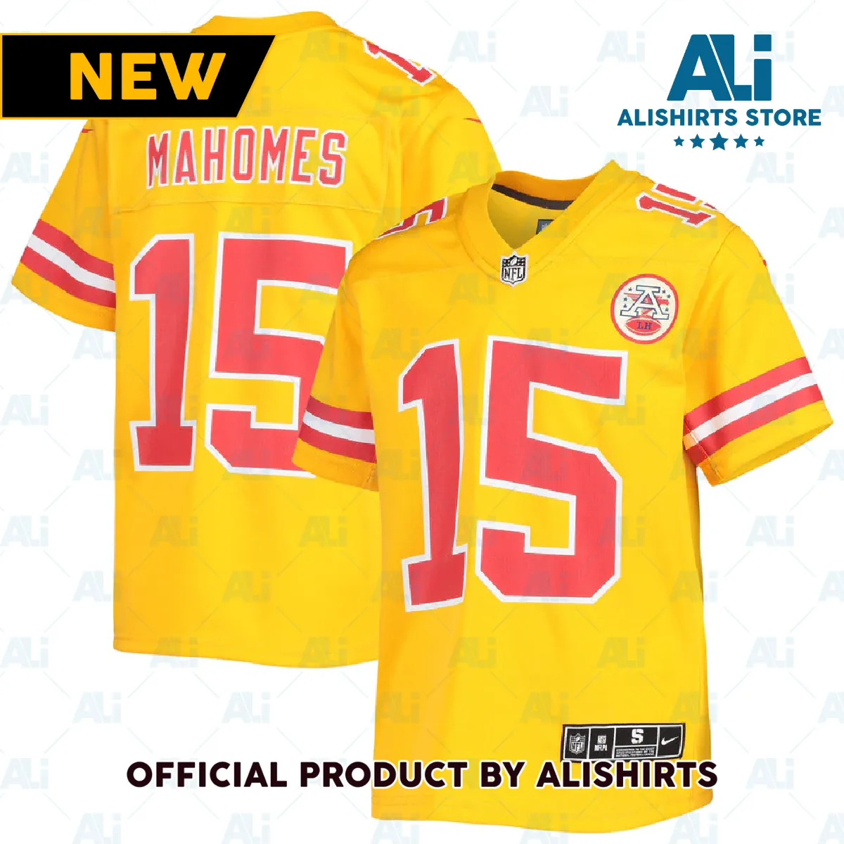 Kansas City Chiefs Patrick Mahomes Inverted Team Game Jersey Gold