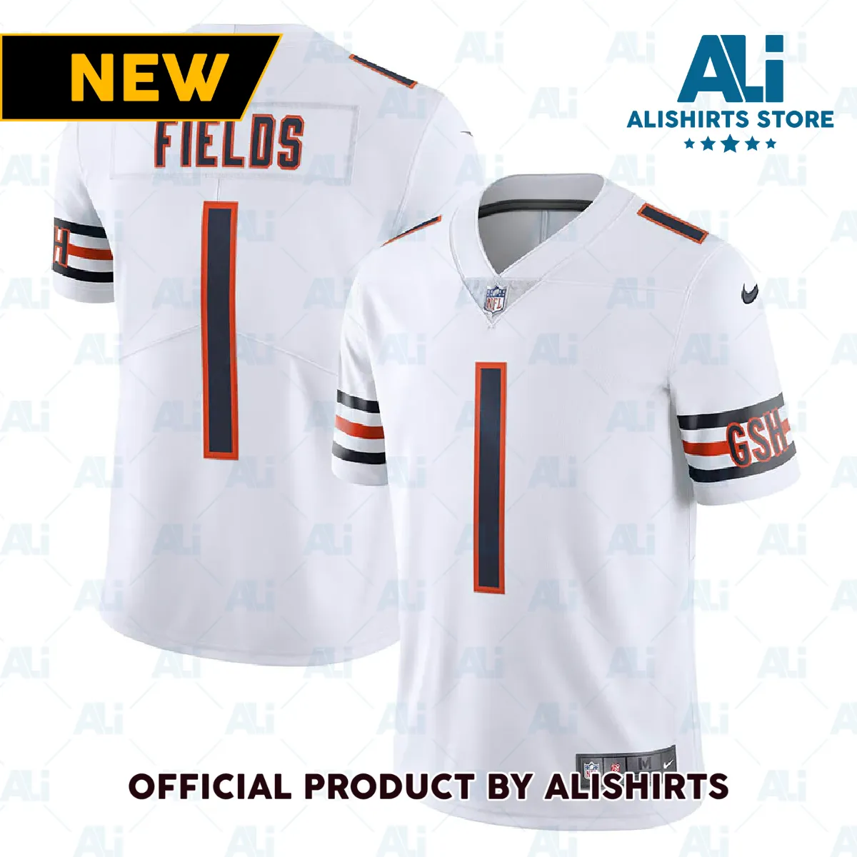 Chicago Bears Justin Fields Vapor Limited Jersey White
