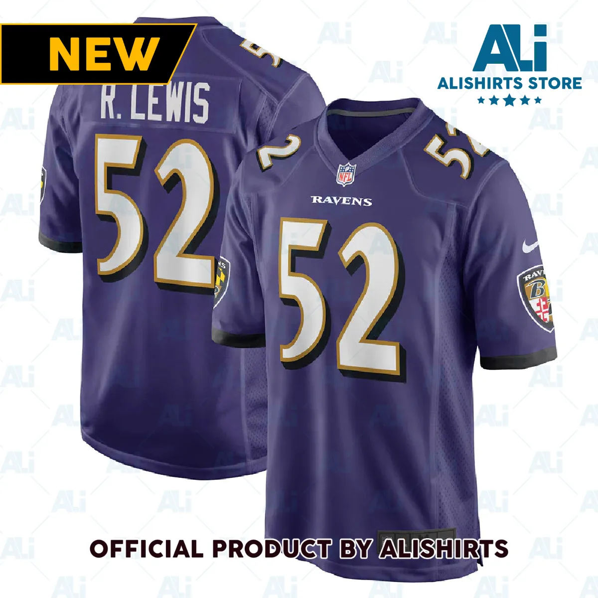Baltimore Ravens Ray Lewis Retired Player Jersey Purple