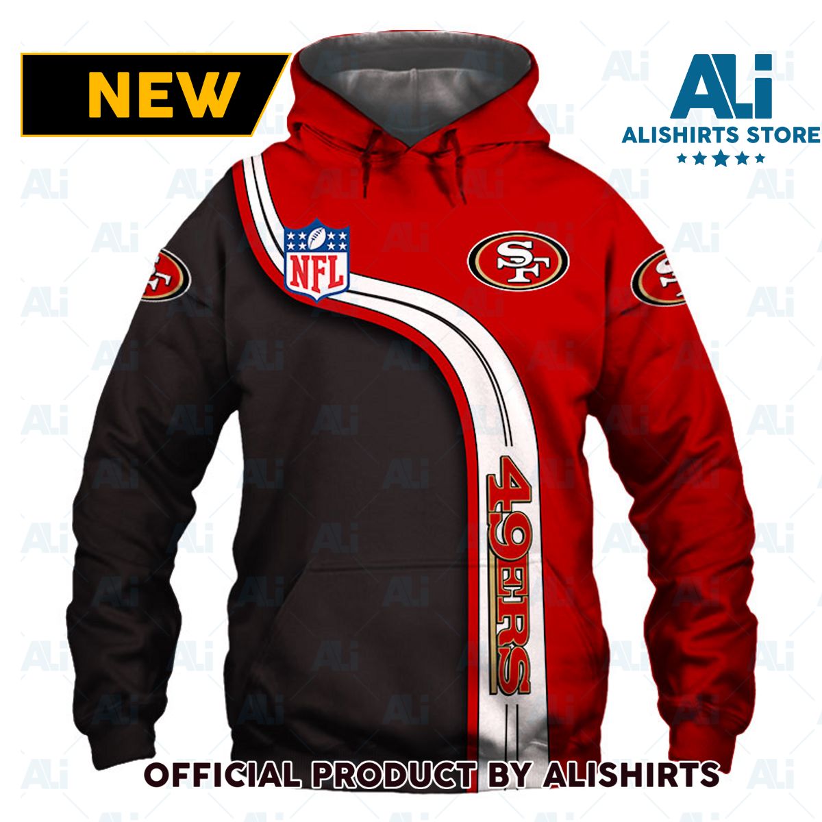 NFL San Francisco 49Ers Curve Lines Hoodie