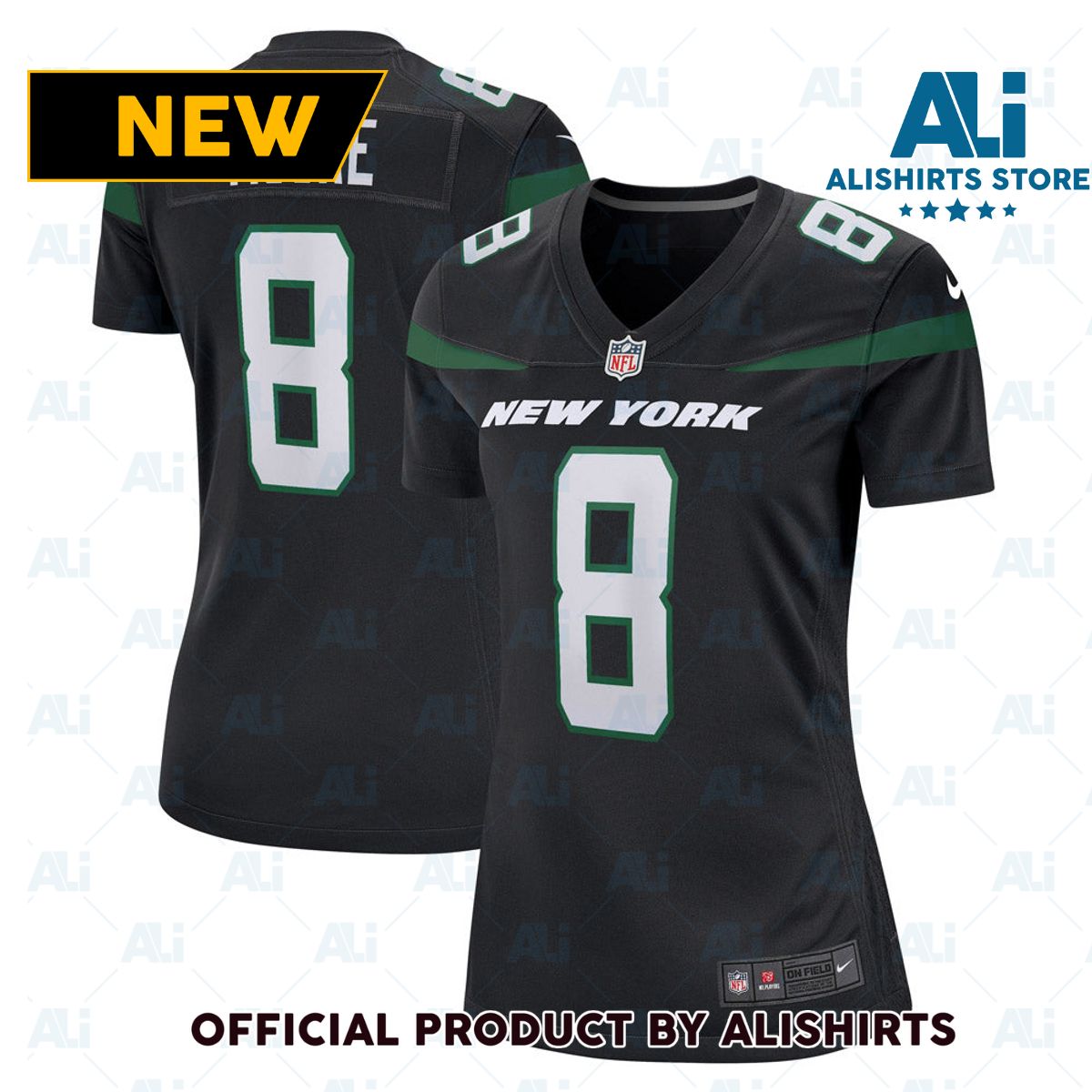 New York Jets Elijah Moore Game Jersey Stealth Black