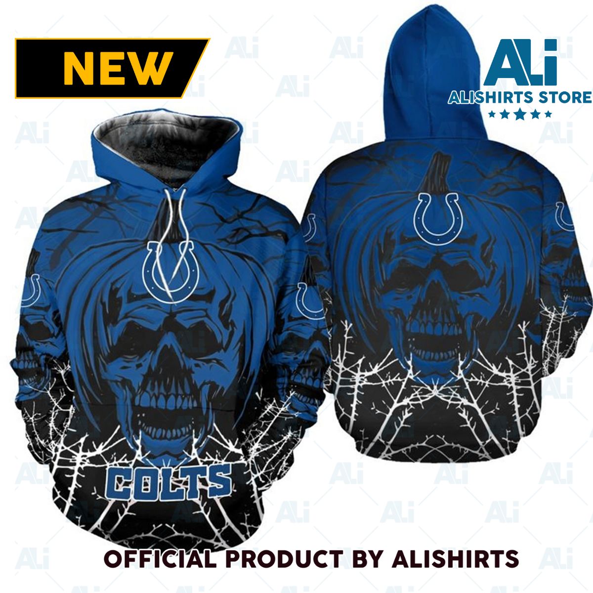 NFL Indianapolis Colts Spike Skull Hoodie