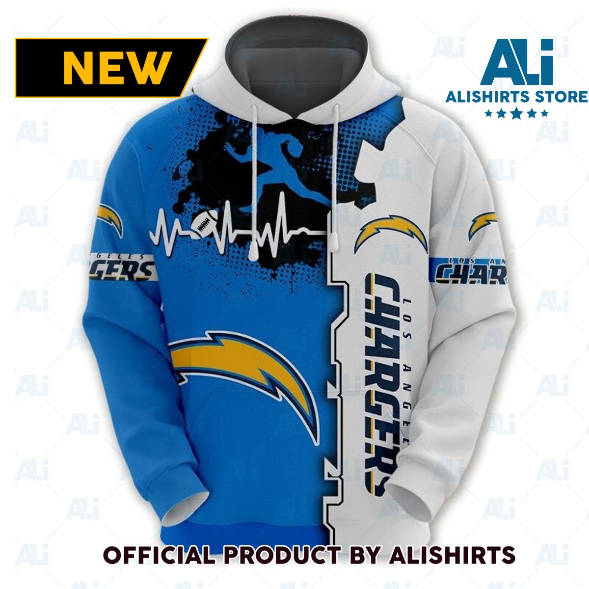 NFL Los Angeles Chargers Ecg Line Hoodie