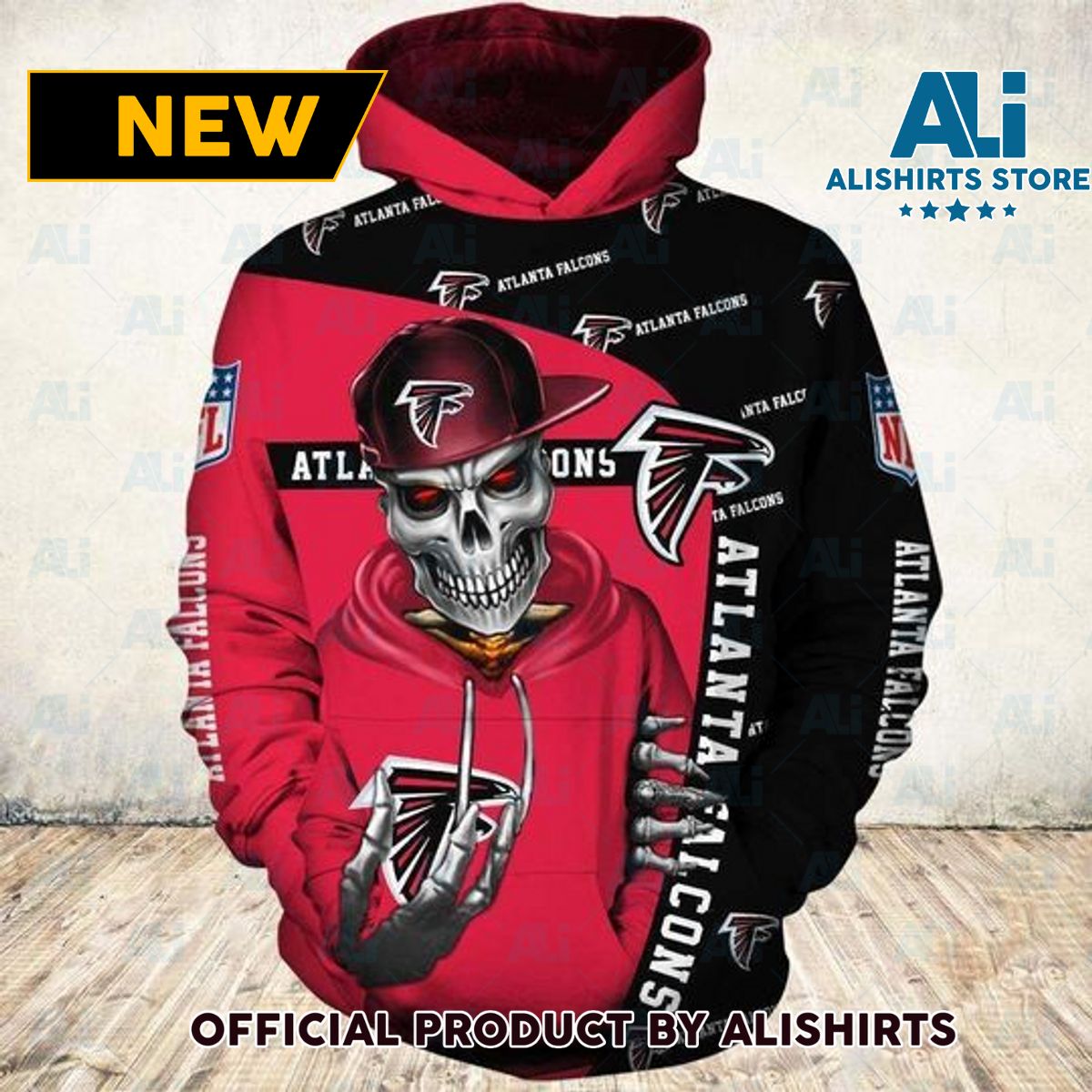 NFL Atlanta Falcons Skull Cap Hoodie