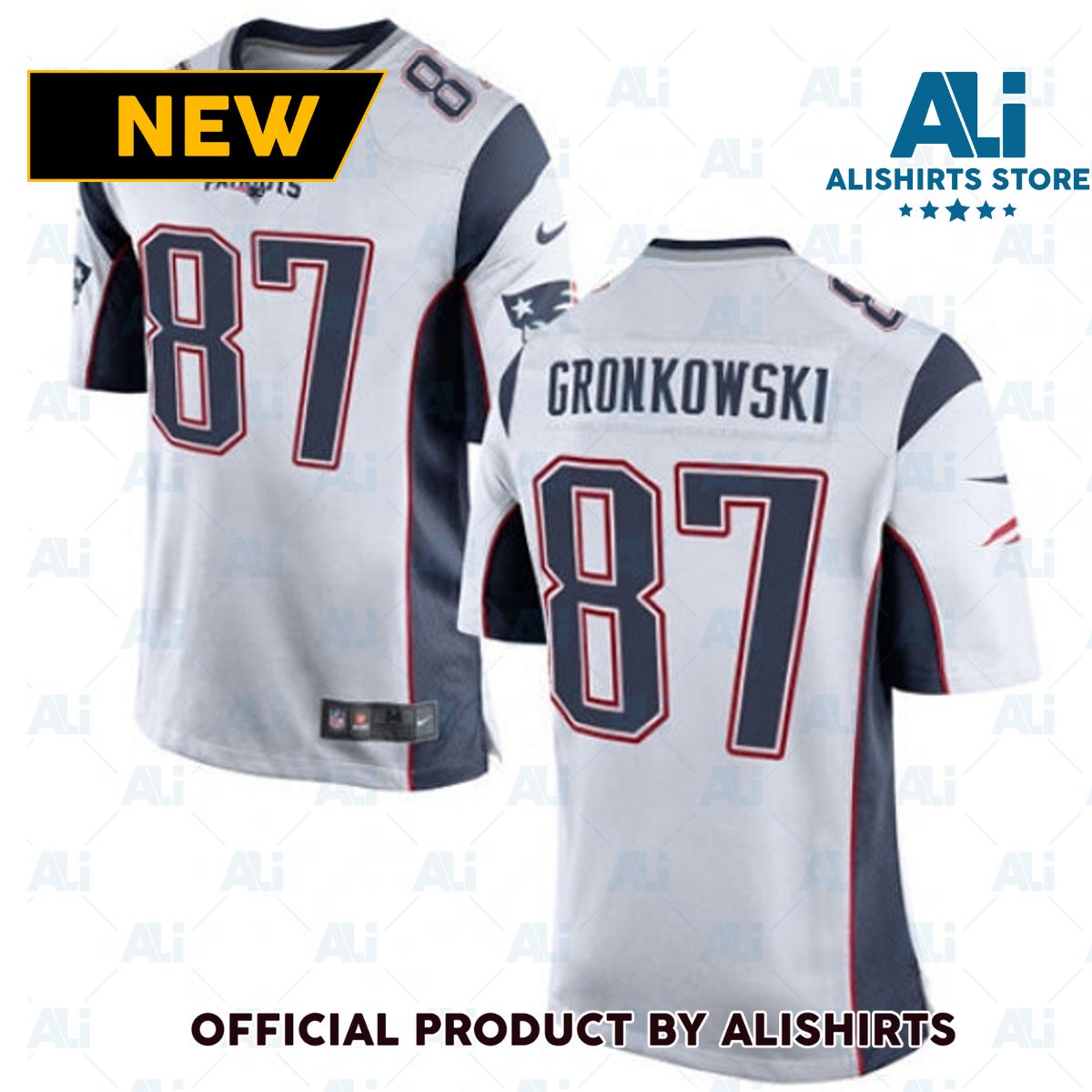 New England Patriots Rob Gronkowski Game Jersey White