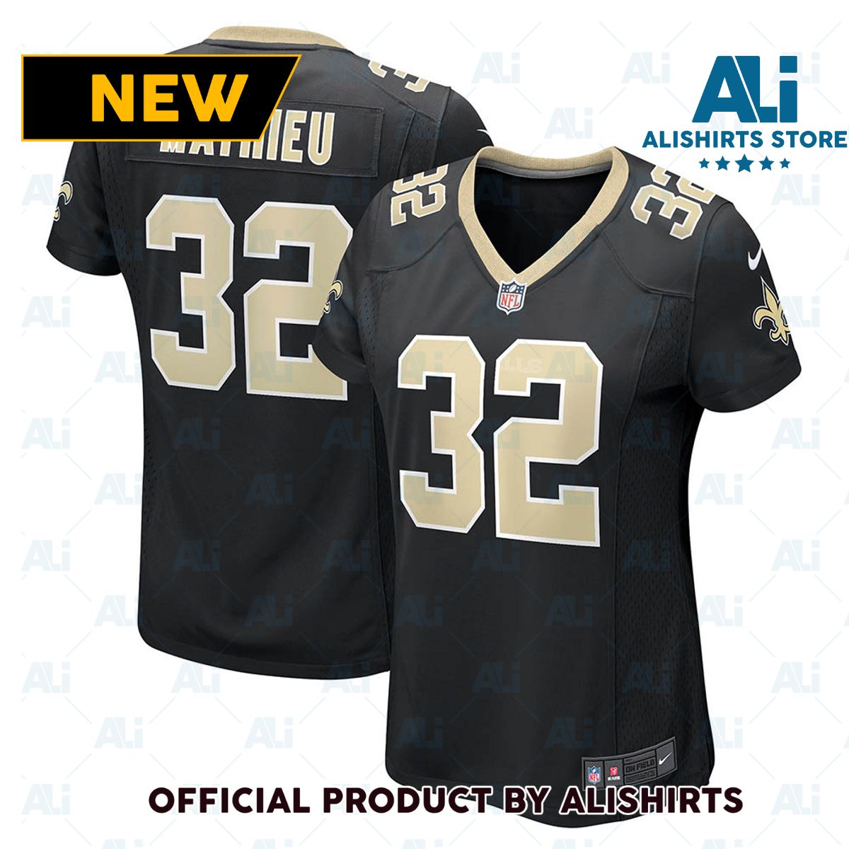 New Orleans Saints Tyrann Mathieu Game Jersey Black