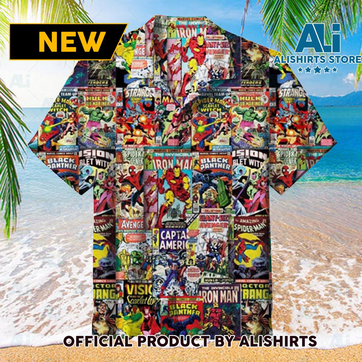 Marvel Comics Vintage Team Iron Man Hawaiian Shirt