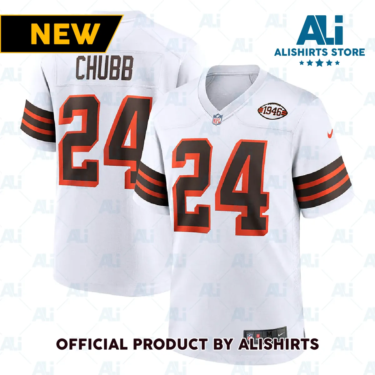 Cleveland Browns Nick Chubb 1946 Collection Alternate Game Jersey White