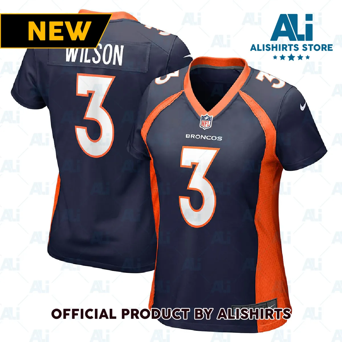 Denver Broncos Russell Wilson Alternate Game Jersey Navy