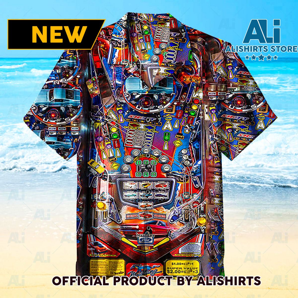 First and Free Pinball Universal Hawaiian Shirt