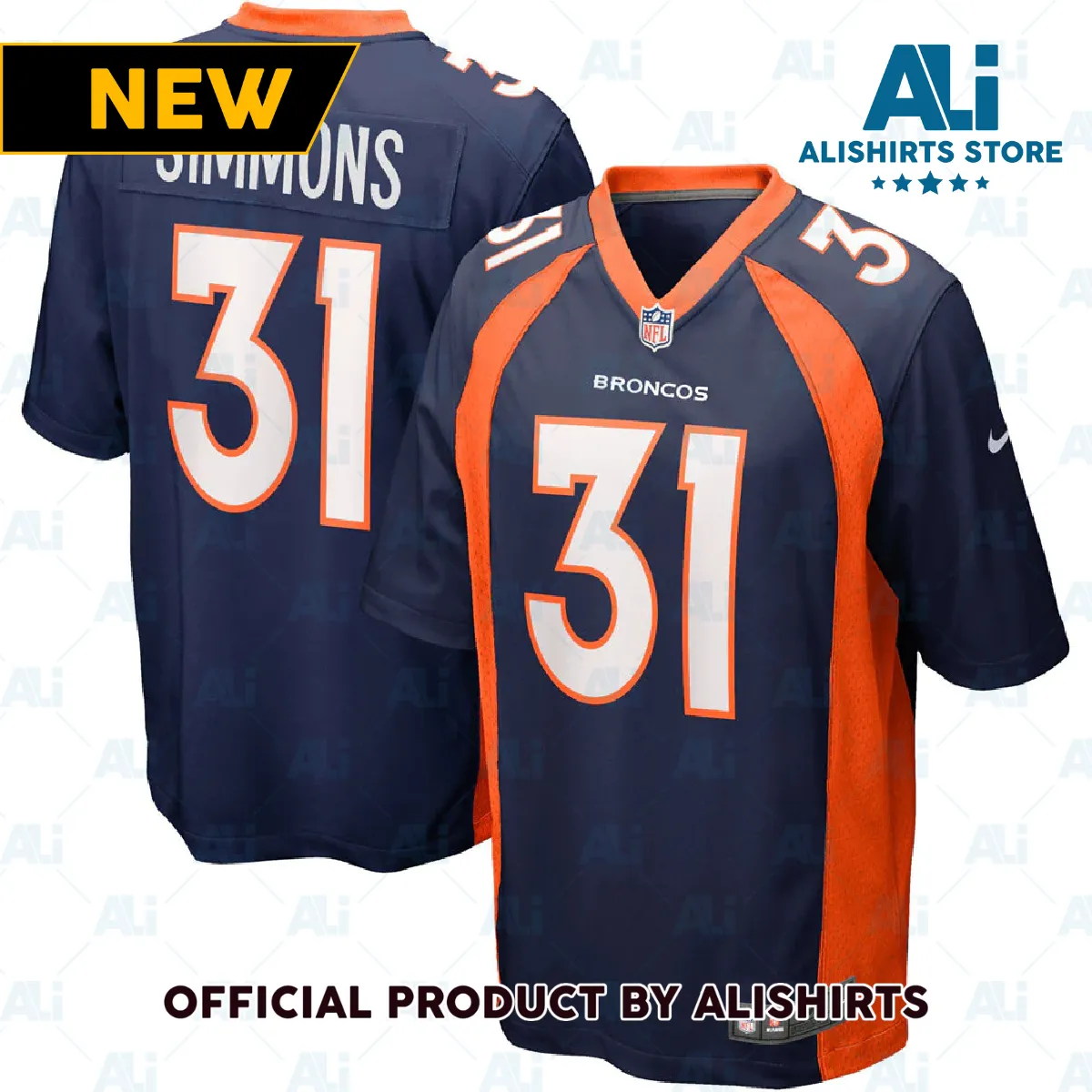 Denver Broncos Justin Simmons Alternate Game Jersey Navy