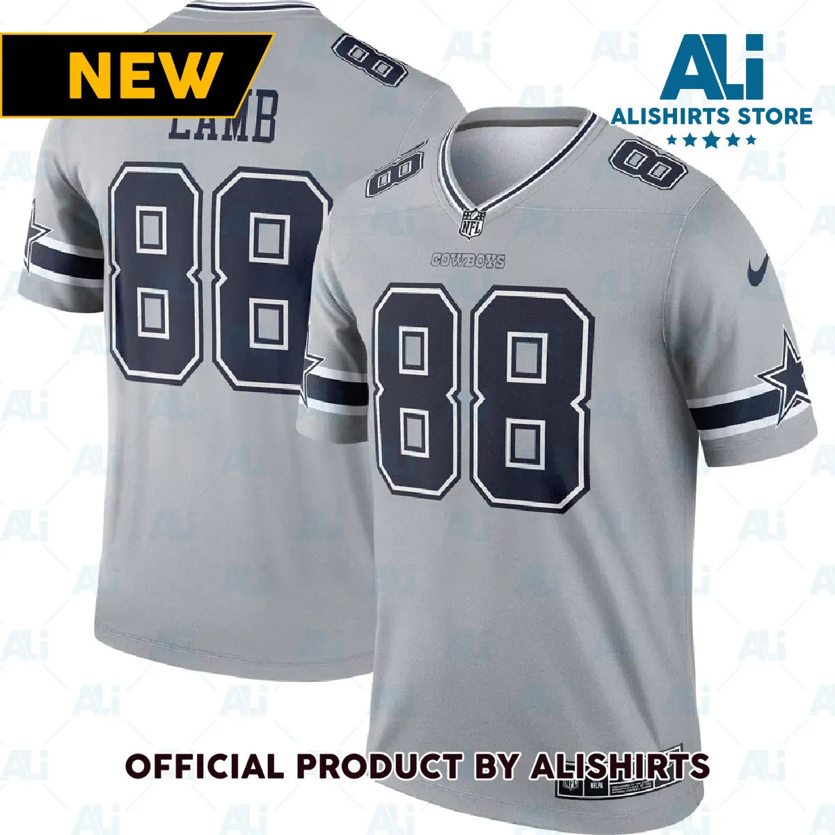 Dallas Cowboys CeeDee Lamb Inverted Legend Jersey Gray