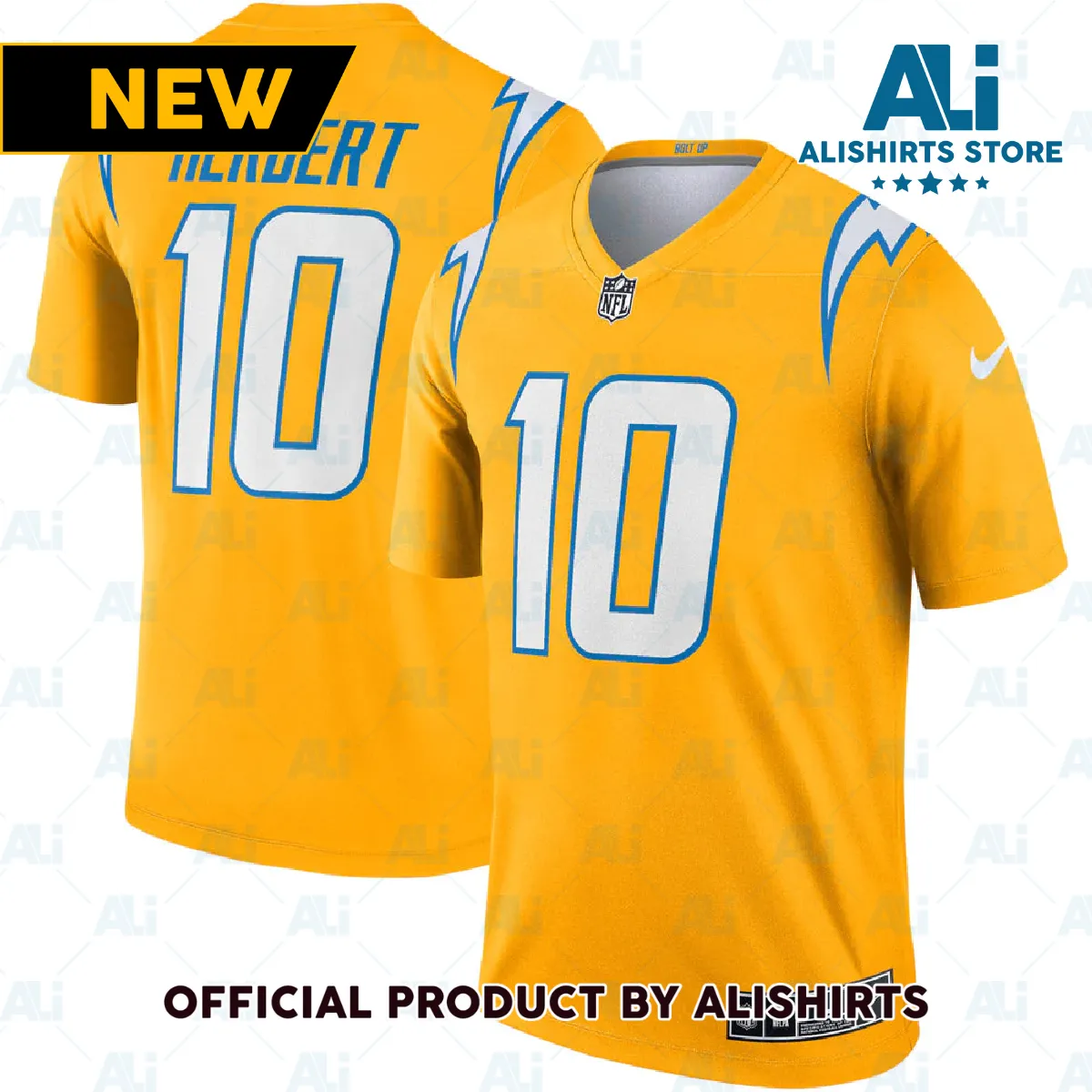 Los Angeles Chargers Justin Herbert Inverted Legend Jersey Gold