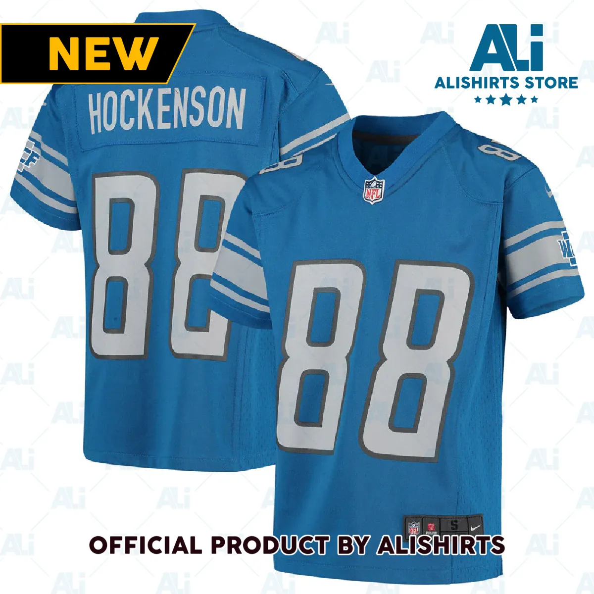 Detroit Lions T.J. Hockenson Game Jersey Blue