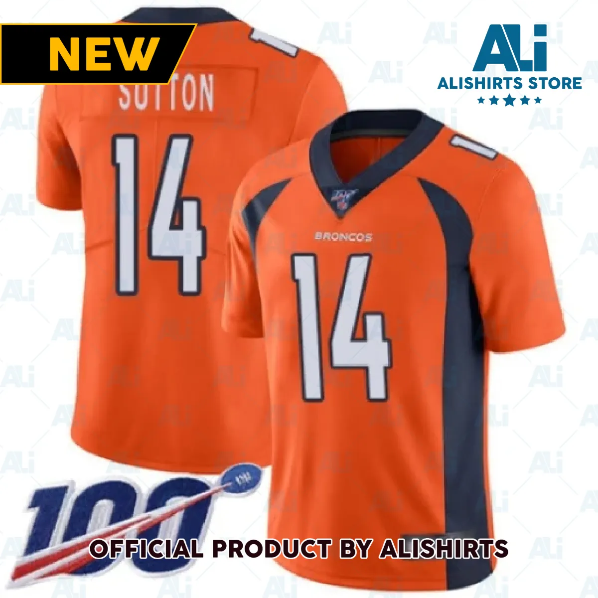 Denver Broncos Courtland Sutton Vapor 100th Anniversary Jersey Orange