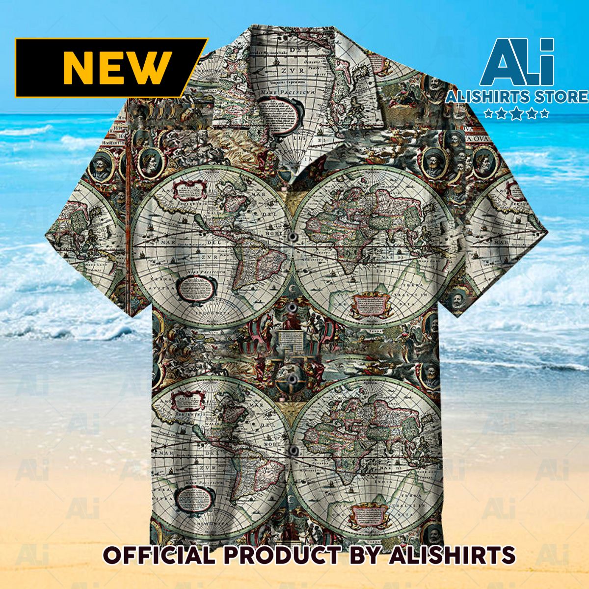 Historical Old World Map Universal Hawaiian Shirt