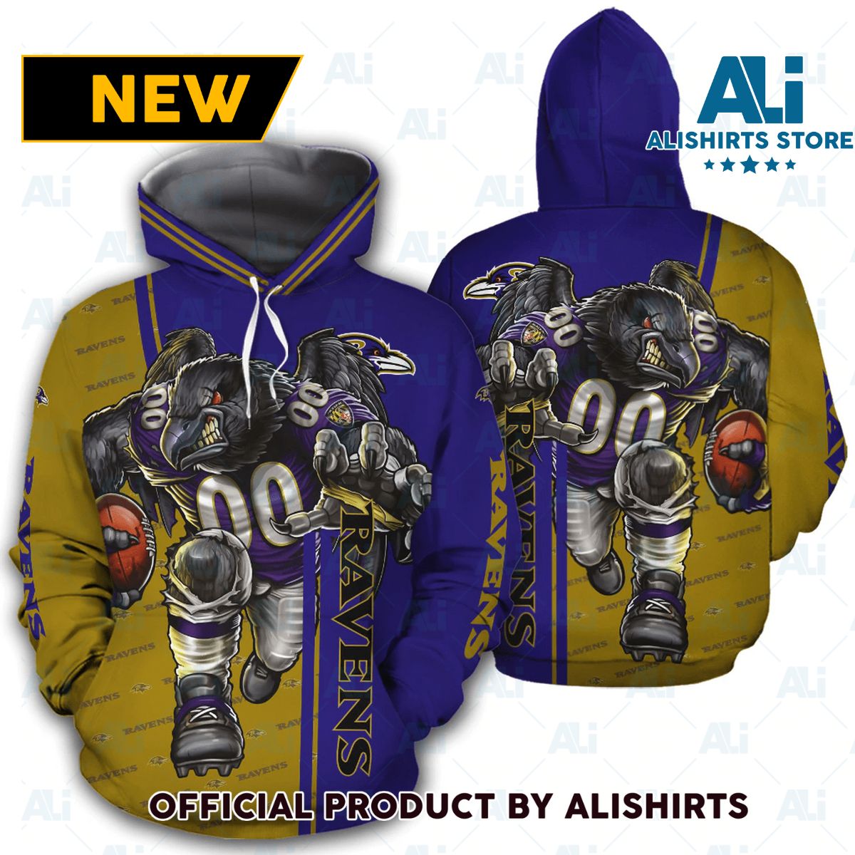 NFL Baltimore Ravens Cool Mascot Hoodie