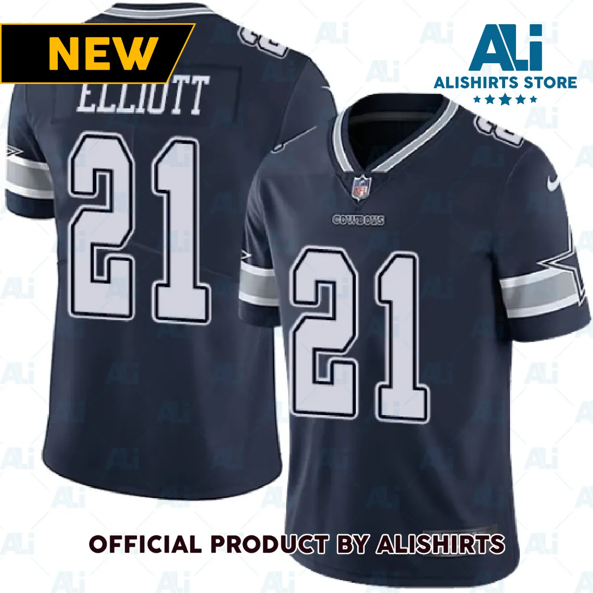 Dallas Cowboys Ezekiel Elliott Navy Limited Player Jersey Blue