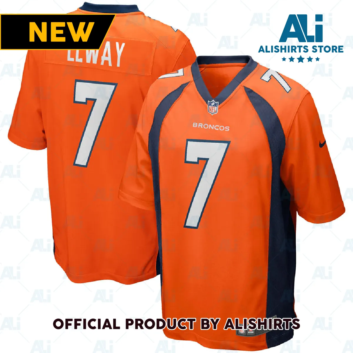 Denver Broncos John Elway Game Retired Player Jersey Orange