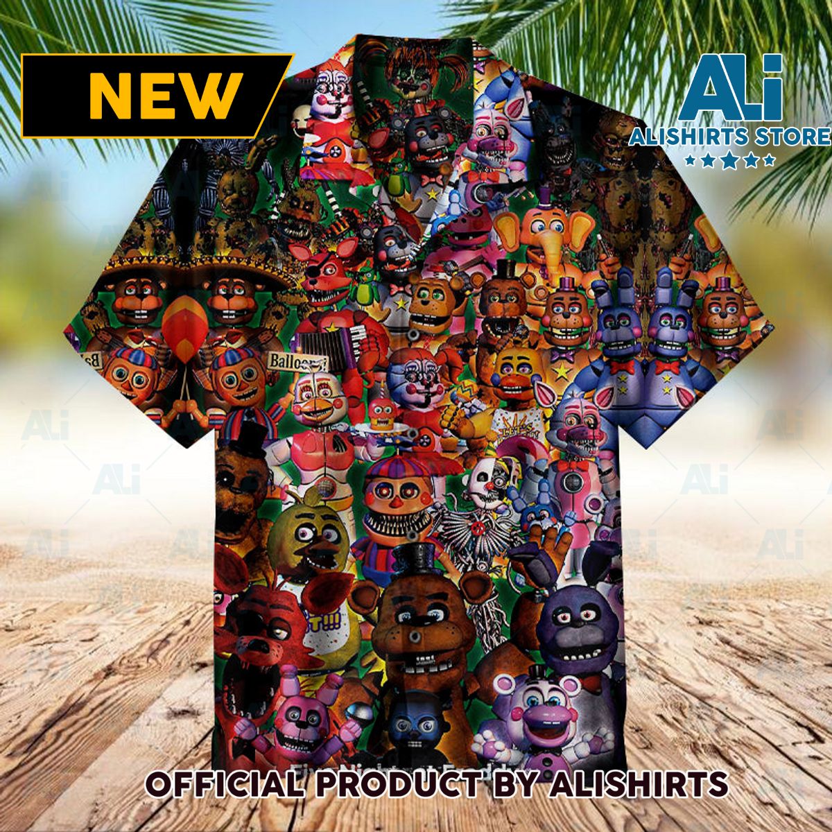 Five Nights At Freddy's Characters Unisex Hawaiian Shirt