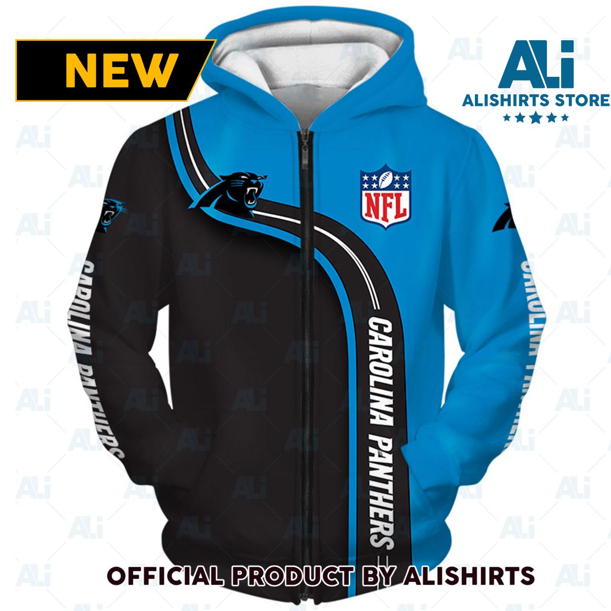 NFL Carolina Panther Curve Lines Hoodie