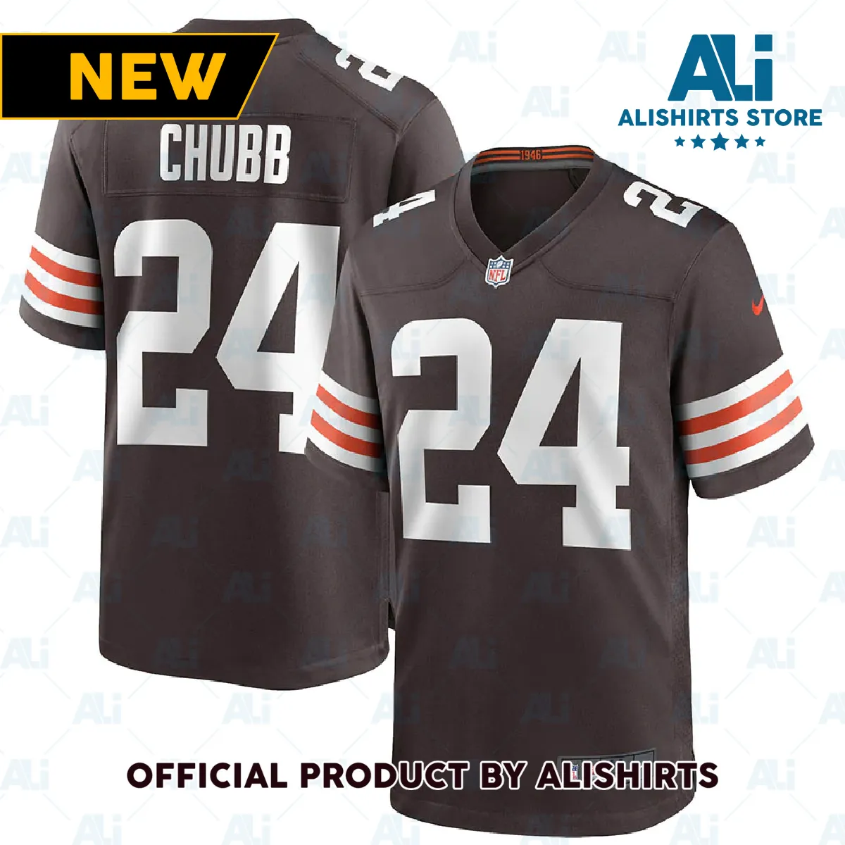 Cleveland Browns Nick Chubb Game Player Jersey Brown