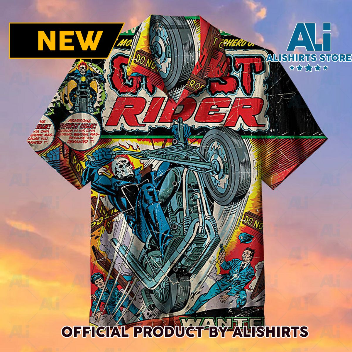 Ghost Rider Universal Hawaiian Shirt