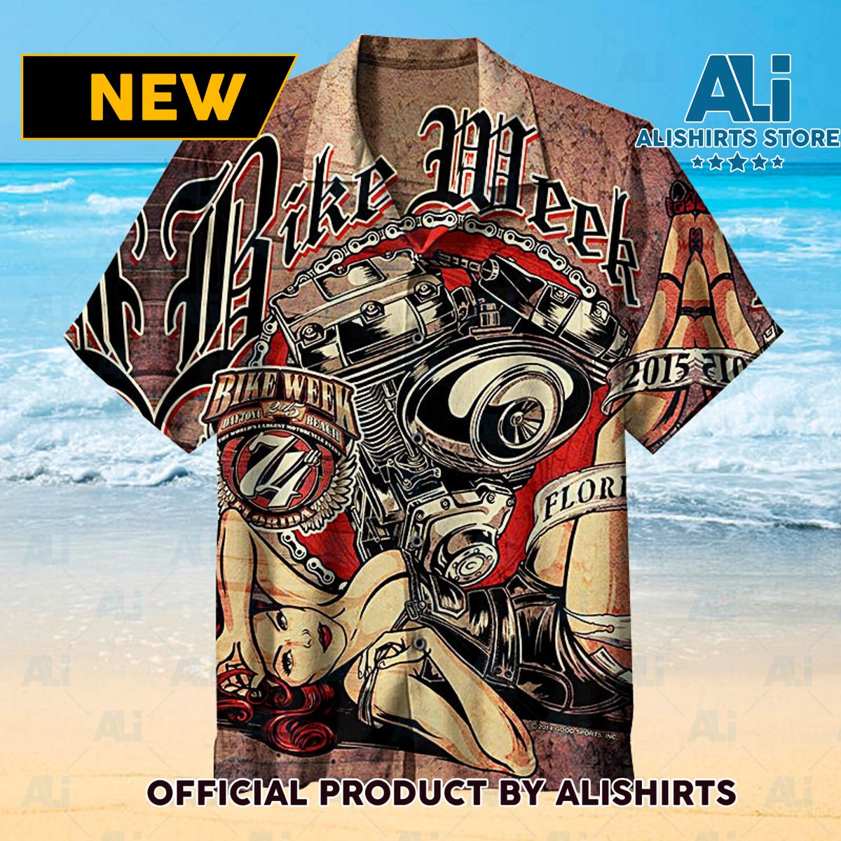 Daytona Bike Week 2015 Unisex Hawaiian Shirt