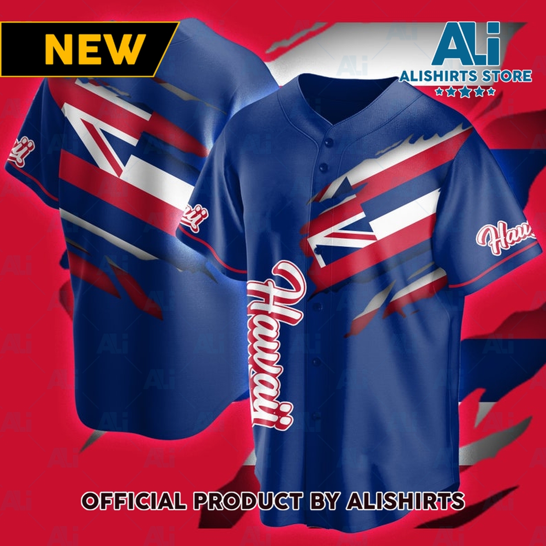 Hawaii State Flag Baseball Jersey