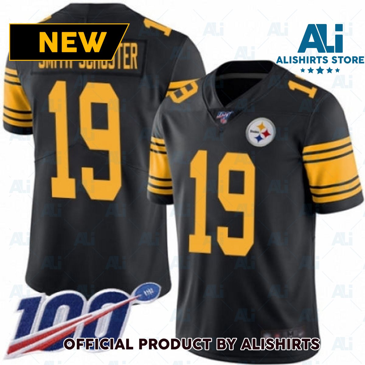 Pittsburgh Steelers JuJu Smith-Schuster Limited Black Rush Vapor Untouchable 100th Season Football Jersey