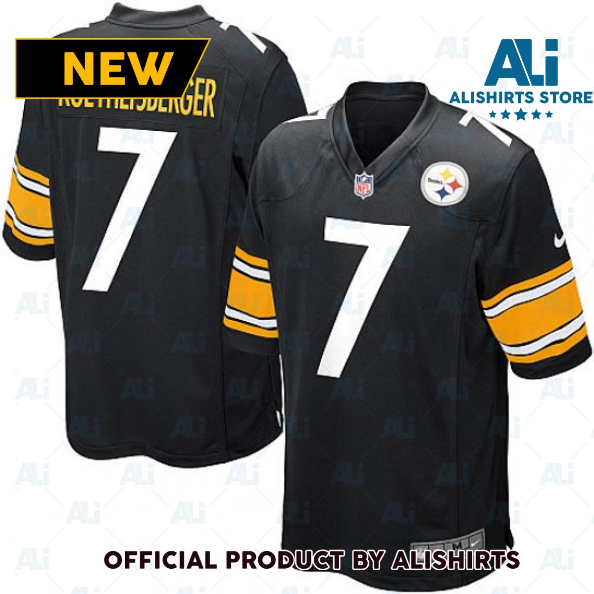 Pittsburgh Steelers Ben Roethlisberger Game Jersey Black