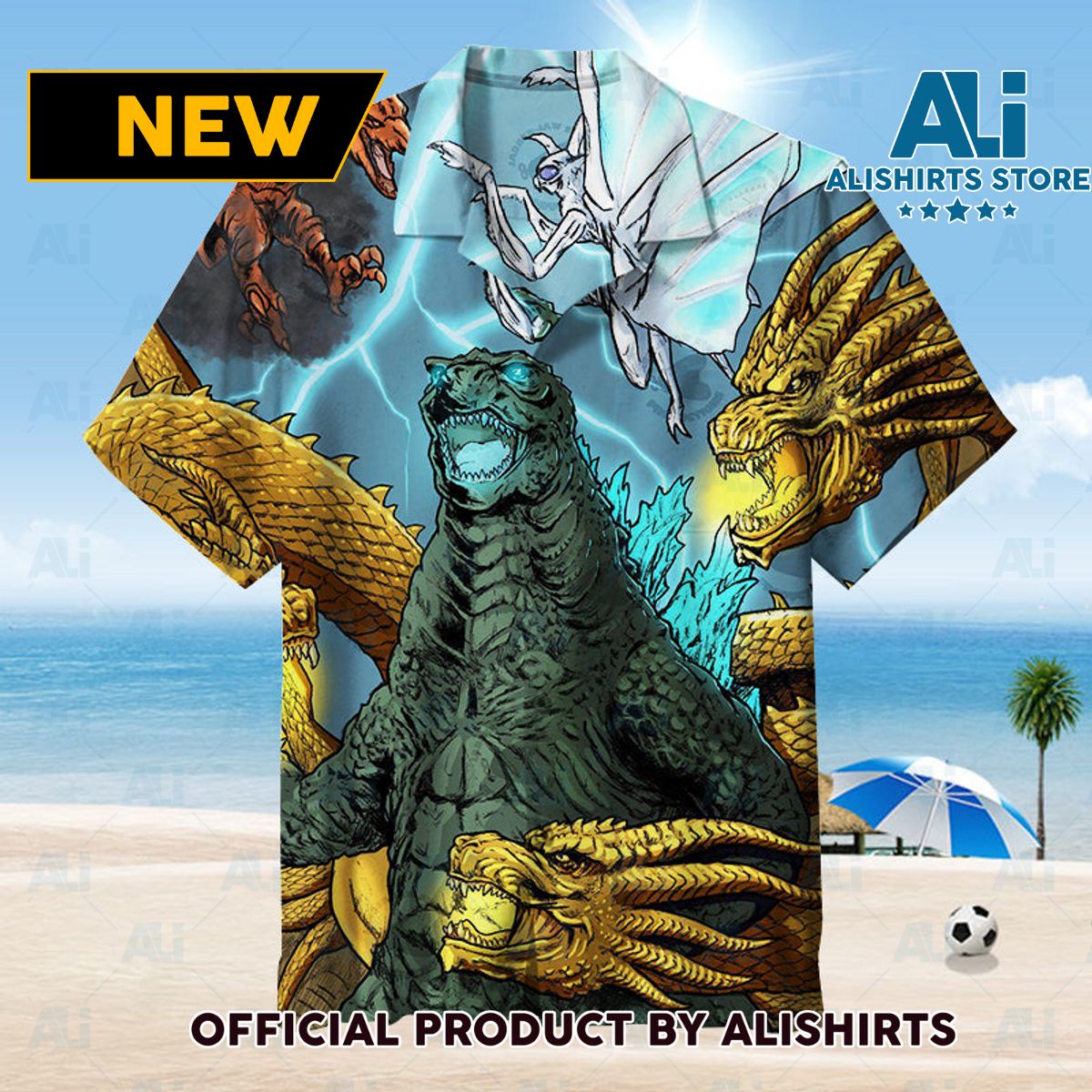 Godzilla vs Ghidorah Unisex Hawaiian Shirt