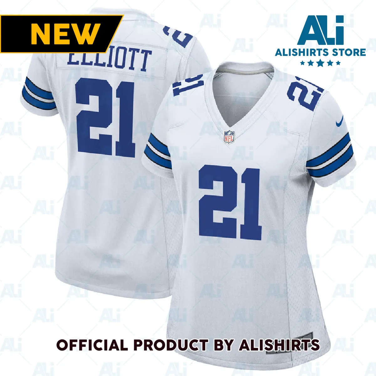 Dallas Cowboys Ezekiel Elliott Team Game Jersey White