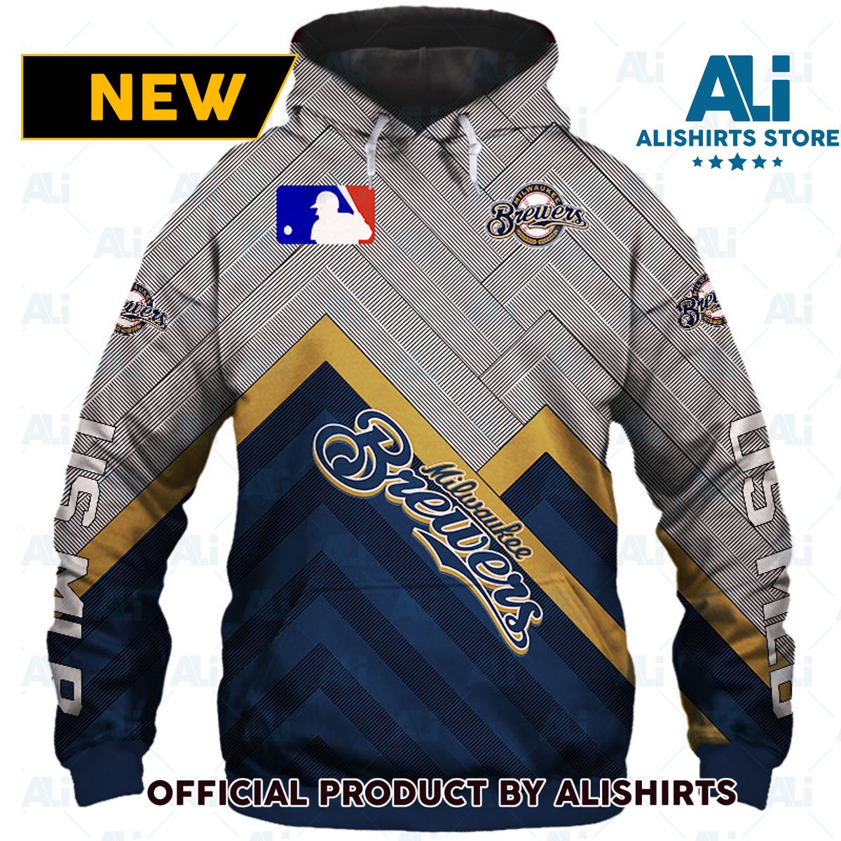 MLB Milwaukee Brewers Grid Graphic Hoodie