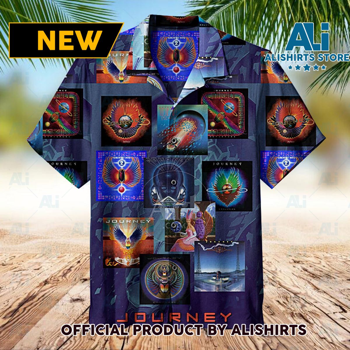 Journey - Album Collage Unisex Hawaiian Shirt