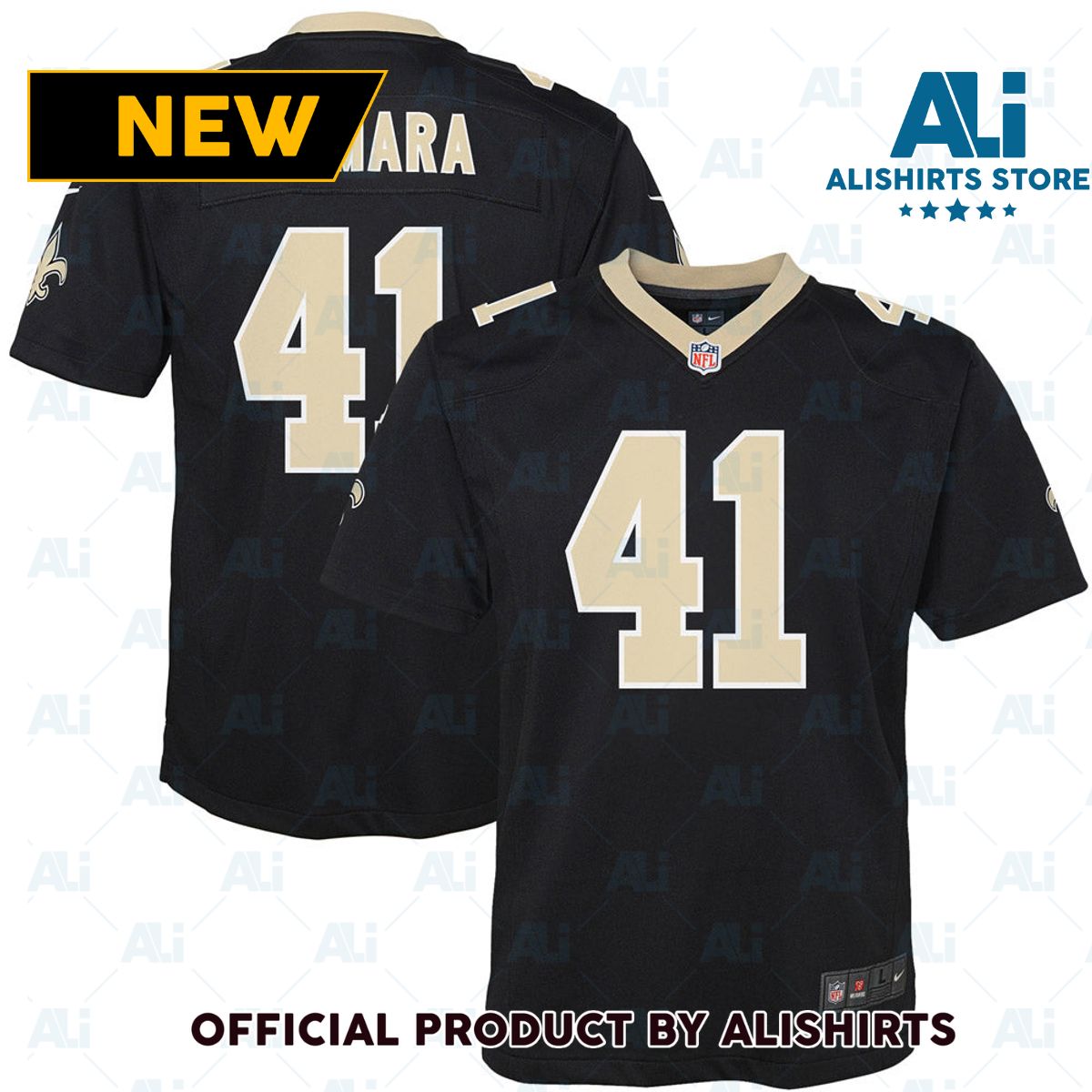 New Orleans Saints Alvin Kamara Game Jersey Black