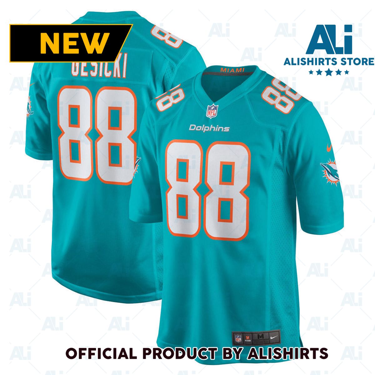 Miami Dolphins Mike Gesicki Game Player Jersey Aqua