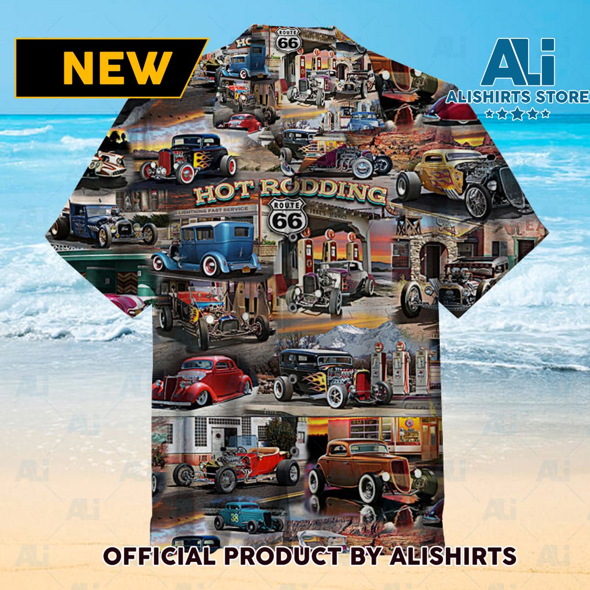 HOT ROD COLLAGE Unisex Hawaiian Shirt