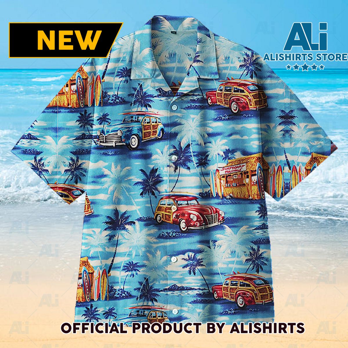 My Classic Car Takes Me To The beach Universal Hawaiian shirt