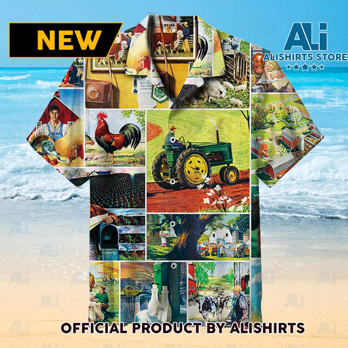 Farmland Collage Universal Hawaiian Shirt