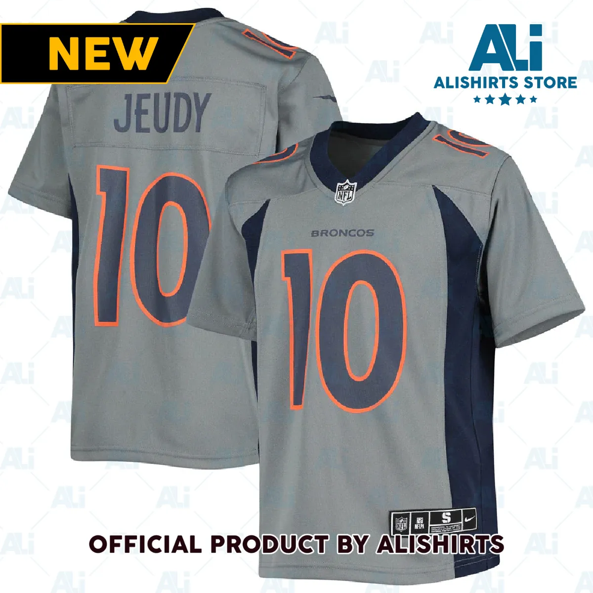 Denver Broncos Jerry Jeudy Inverted Team Game Jersey Gray