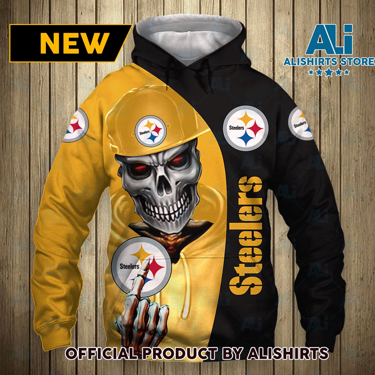 NFL Pittsburgh Steelers Skull Cap Hoodie