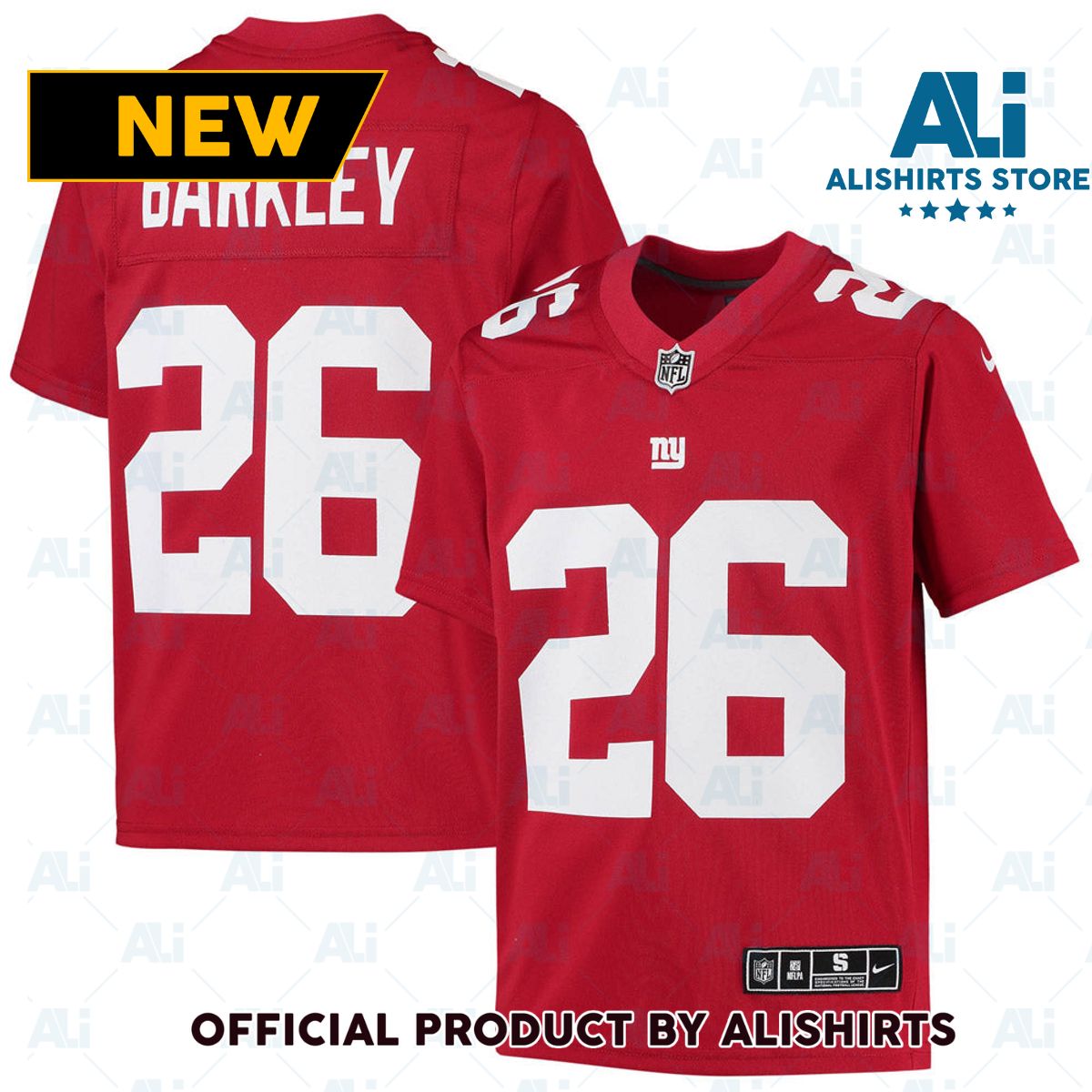 New York Giants Saquon Barkley Inverted Team Game Jersey Red